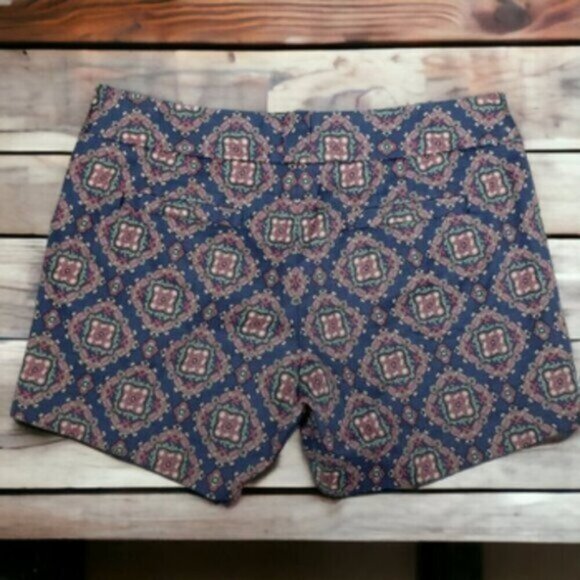 J Crew Factory Stretch Women's Paisley Geometric Shorts Side Zip Size 6 - Picture 14 of 14
